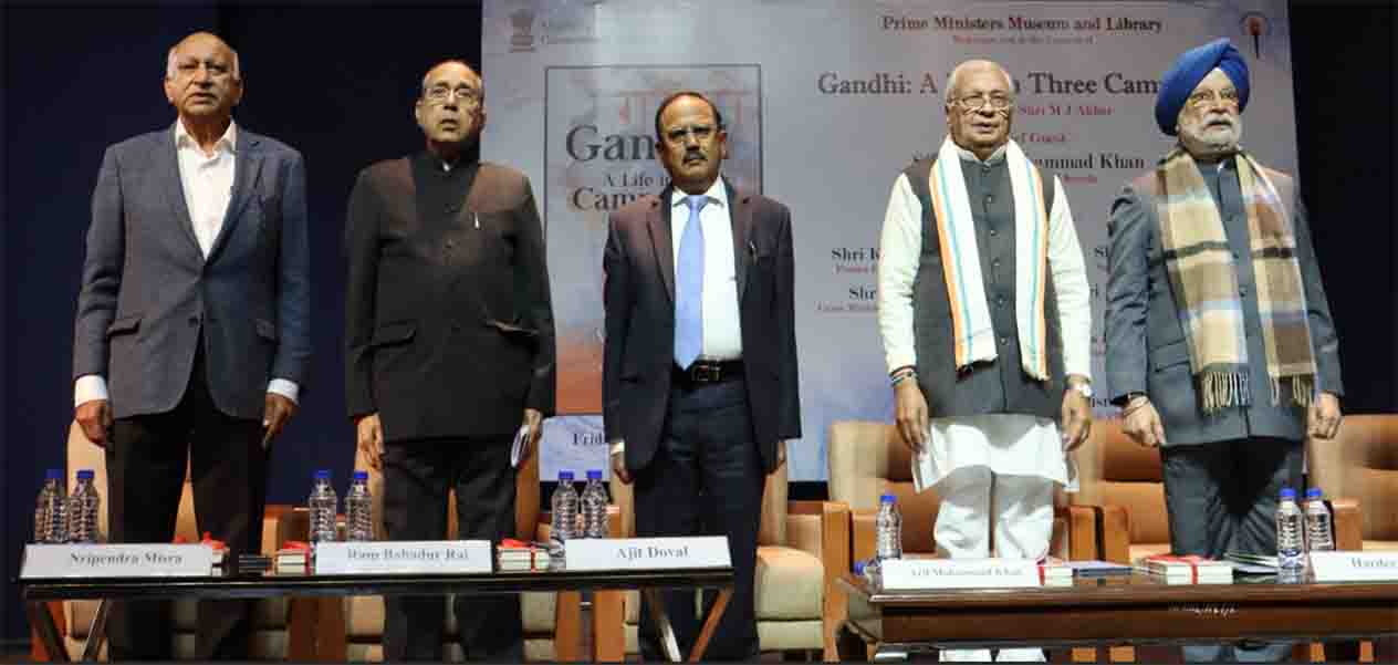 MJ Akbar, Nripendra Misra, Ajit Doval, Arif Mohammad Khan and Hardeep sing Puri (Photos: Gowhar Wani)