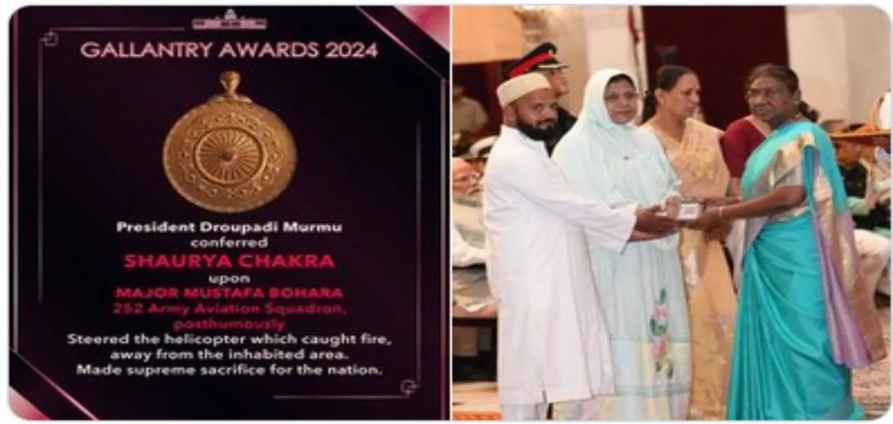 Major Mustafa Bohra was awarded the Shaurya Chakra in New Delhi