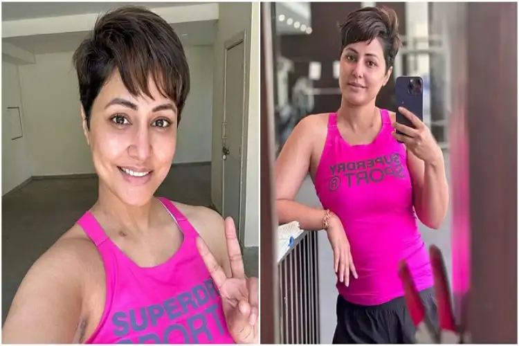 Hina Khan, who is battling cancer, shared a picture, showing the scars with hopeful eyes