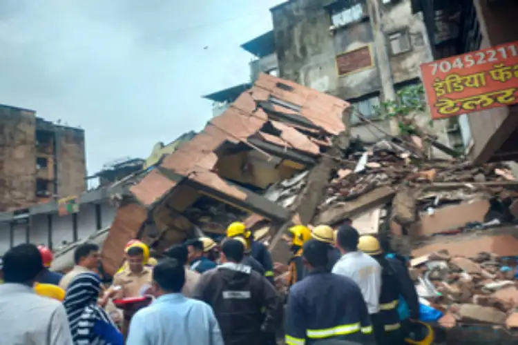 Multi-storey building collapses in Navi Mumbai; two people trapped, 2 injured and 50 narrowly escape