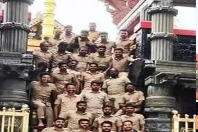 Photo of policemen violating Sabarimala temple traditions goes viral