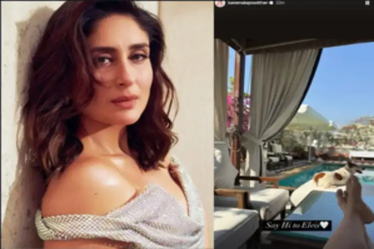 Kareena Kapoor seen spending relaxing moments with her furry friend by the pool