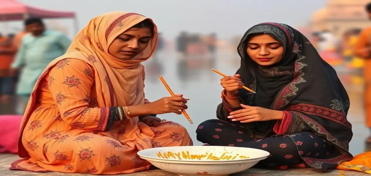 Muslim girls painted the Maha Kumbh fair in the color of harmony (IMG:AI)