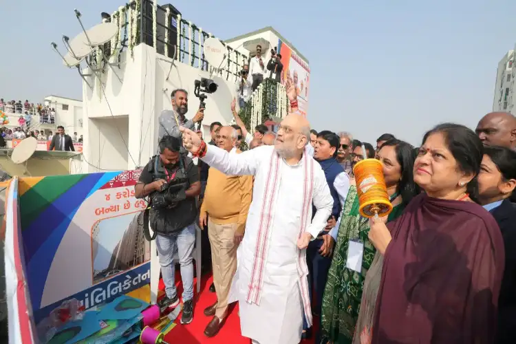 Amit Shah celebrates Makar Sankranti in Gujarat, flies kite