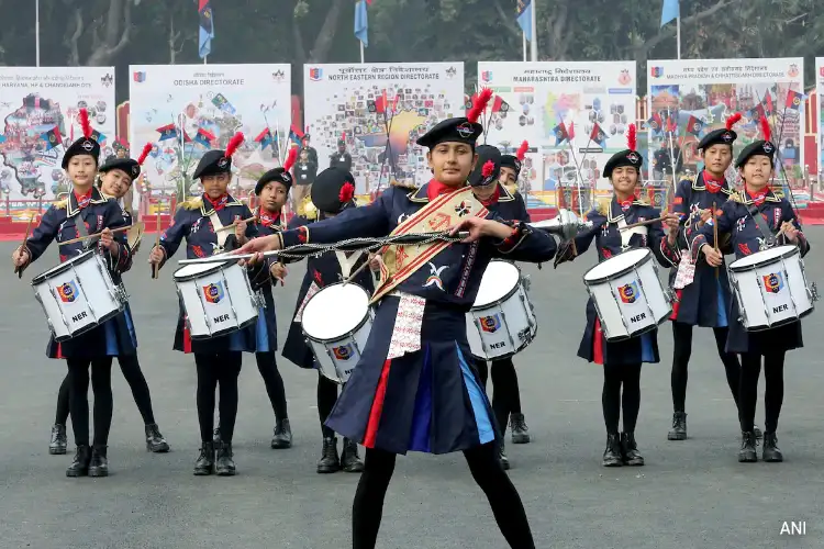 Agniveer women marching contingent participates in 77th Army Day parade