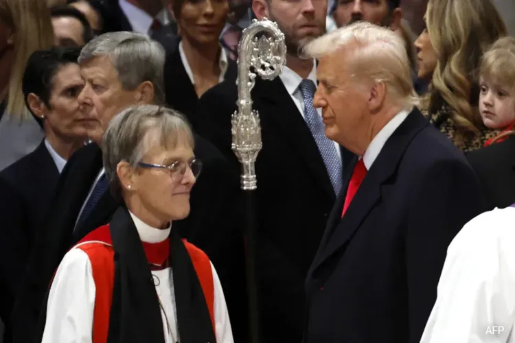 Who is the bishop whose speech angered Trump?