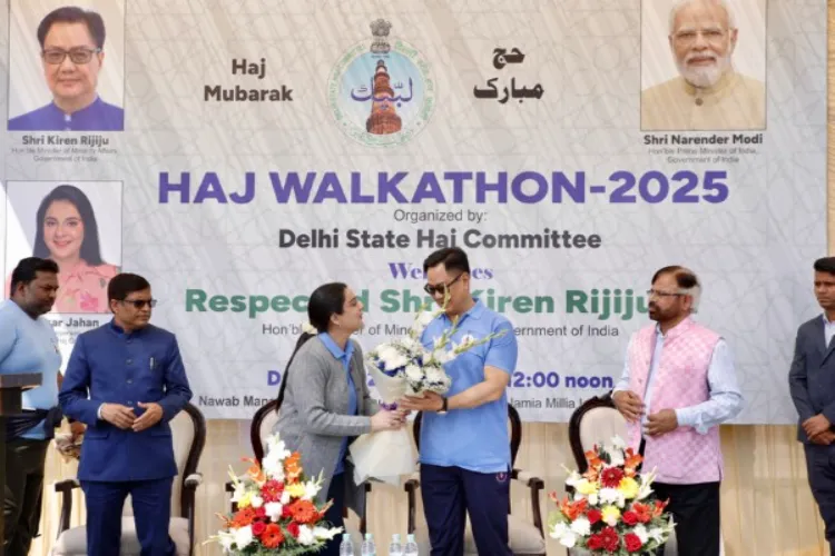 Union Minister Kiren Rijiju joins Haj Walkathon 2025