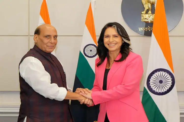 Rajnath Singh discusses defence, intelligence sharing with Tulsi Gabbard