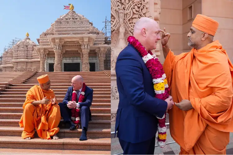 New Zealand PM Luxon visits Swaminarayan Akshardham Temple in Delhi