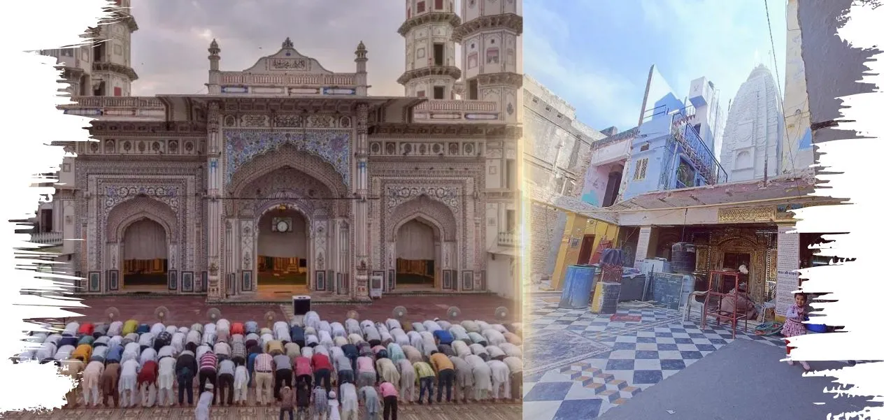 Tonk: Temple and mosque share a common foundation, a symbol of communal harmony