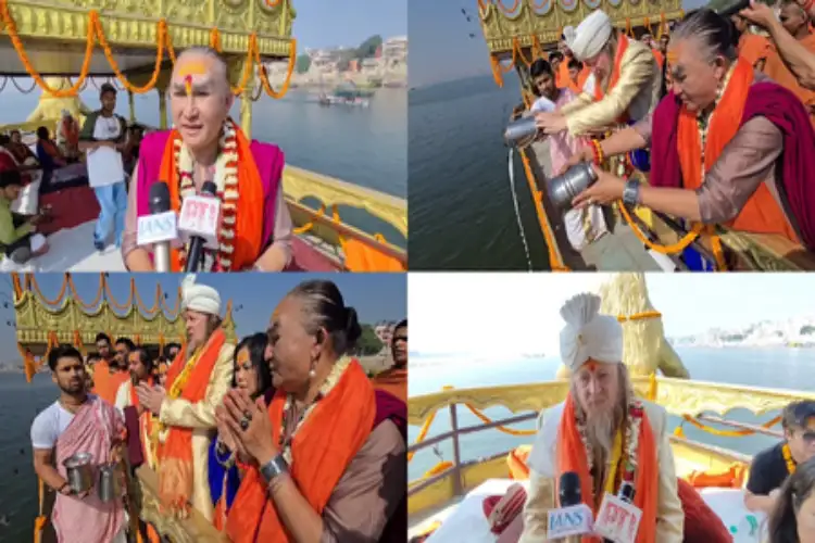 Religious leaders from Germany and Thailand reached Varanasi, worshipped Ganga for world peace